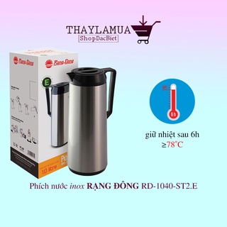 Phích nước giữ nhiệt vỏ inox cao cấp rạng đông rd-1040-st2.e - dung tích 1 lít