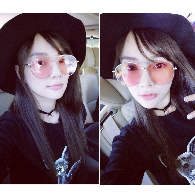 Kính mát Samjune gọng tròn phong cách vintage thời trang cho nữ