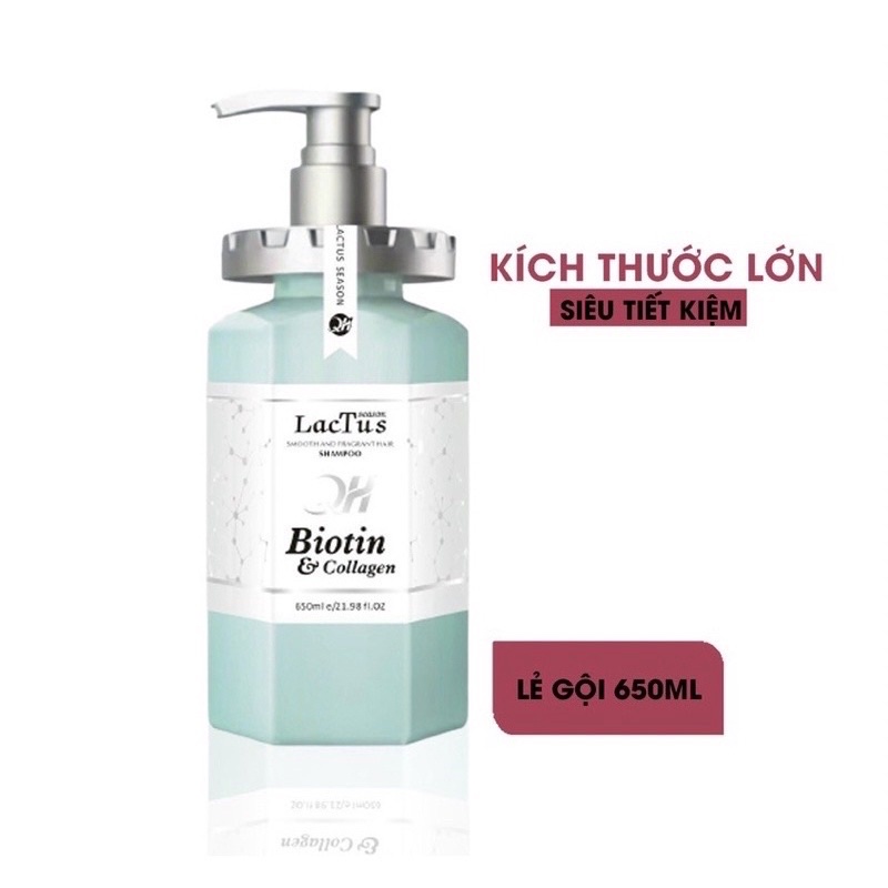 Dầu gội biotin lactus season giảm rụng tóc, ngăn gàu dưỡng ẩm QH lactus season biotin collagen Phụ Liệu Tóc Pinky