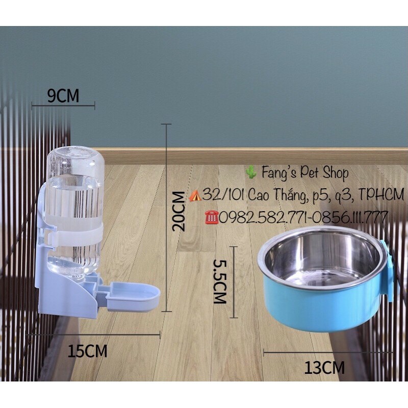 bát ăn gắn chuồng nhiều màu kiểu dáng đa dạng