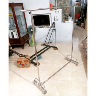 Sào phơi đồ inox đơn hàng cực dày - Dài 1m5 - Cao 1m5 bánh xe có khóa