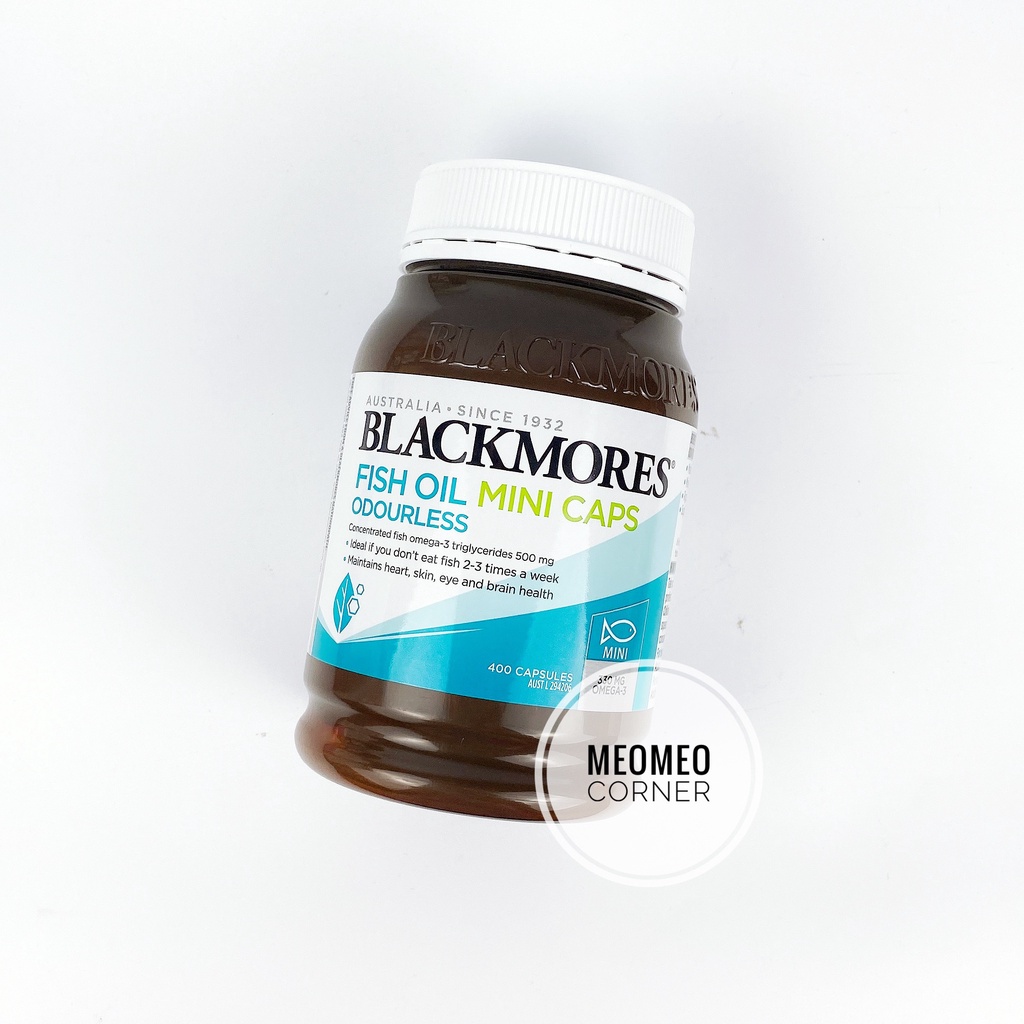 Dầu cá không mùi Blackmores Fish Oil odourless Mini caps 200 viên Úc