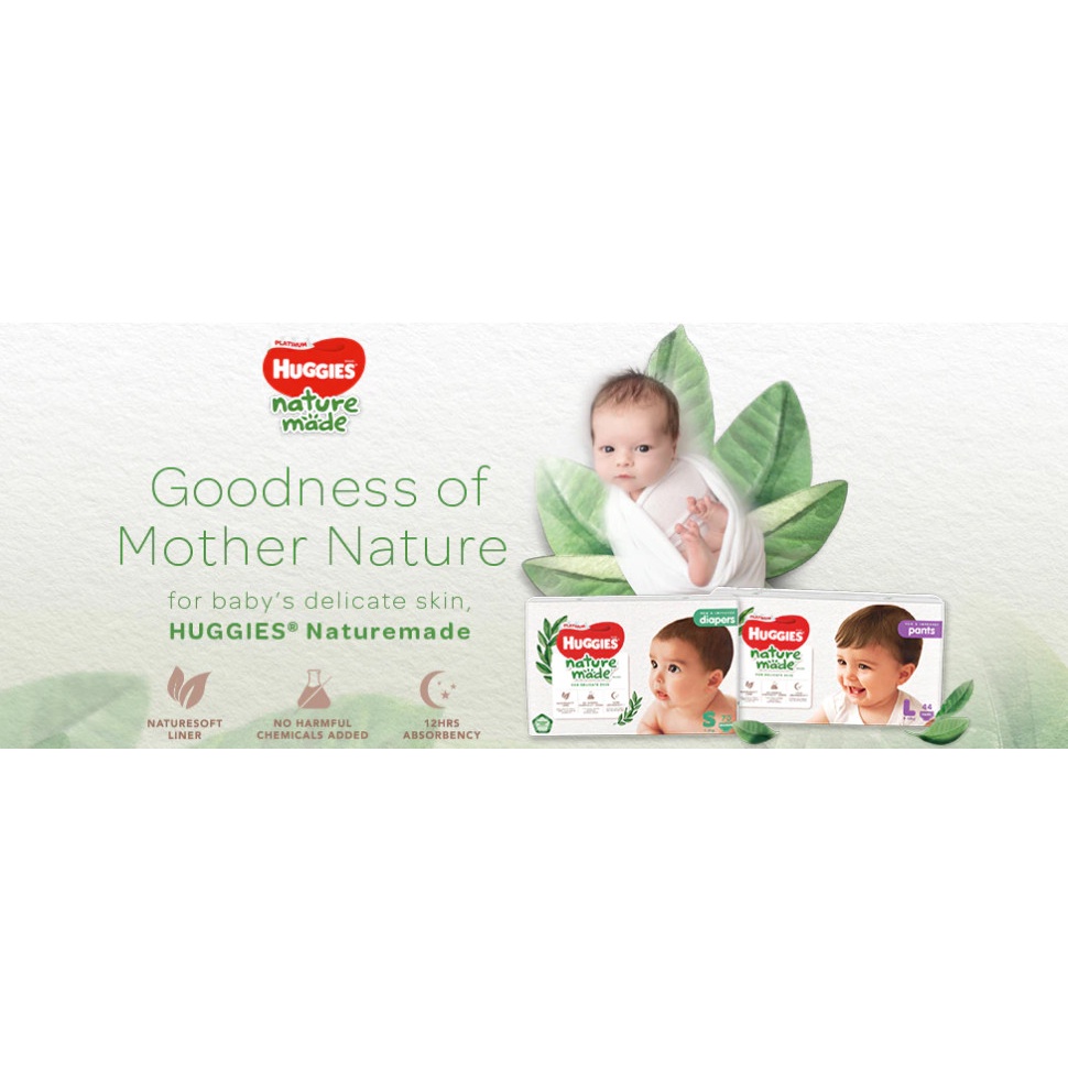 (Combo 2 gói)(Hàng Chính Hãng) Tã Dán/Quần Huggies Platinum Nature Made Size NB60/S82/M64/L54/XL44/M58/L44/XL38