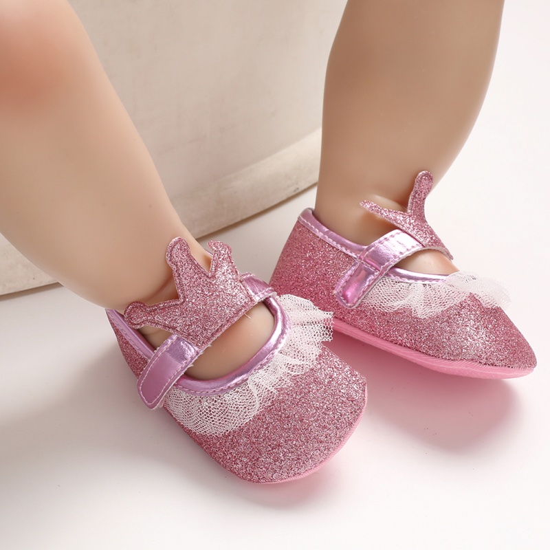 Valen Sina Giày Vải Đế Chống Trượt Thoáng Khí Màu Vàng Sáng Bóng Thời Trang Dành Cho Bé Gái 0-18 Tháng Tuổi