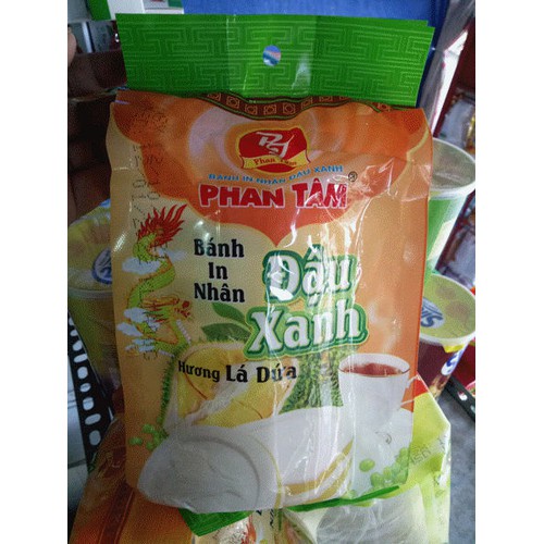 COMBO 5 GÓI BÁNH IN PHAN TÂM NHÂN ĐẬU XANH HƯƠNG LÁ DỨA - gói 400gr