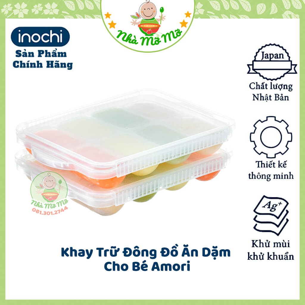 Khay Trữ Đông Đồ Ăn Dặm Cho Bé Amori Inochi Xuất Nhật - Nhà Mỡ Mỡ