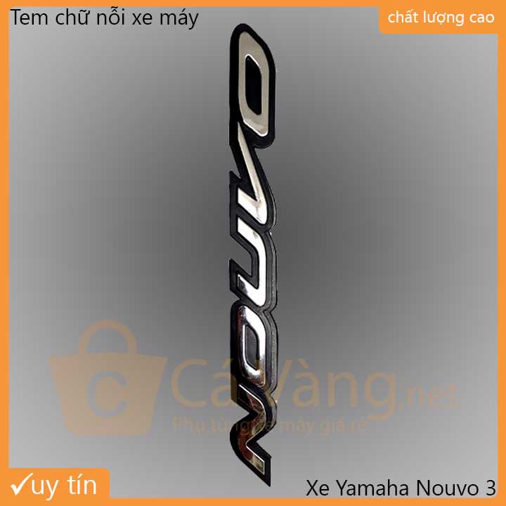 Tem xi trang trí xe máy chữ nổi Yamaha NOUVO 3 có keo siêu dính loại tốt giá rẻ