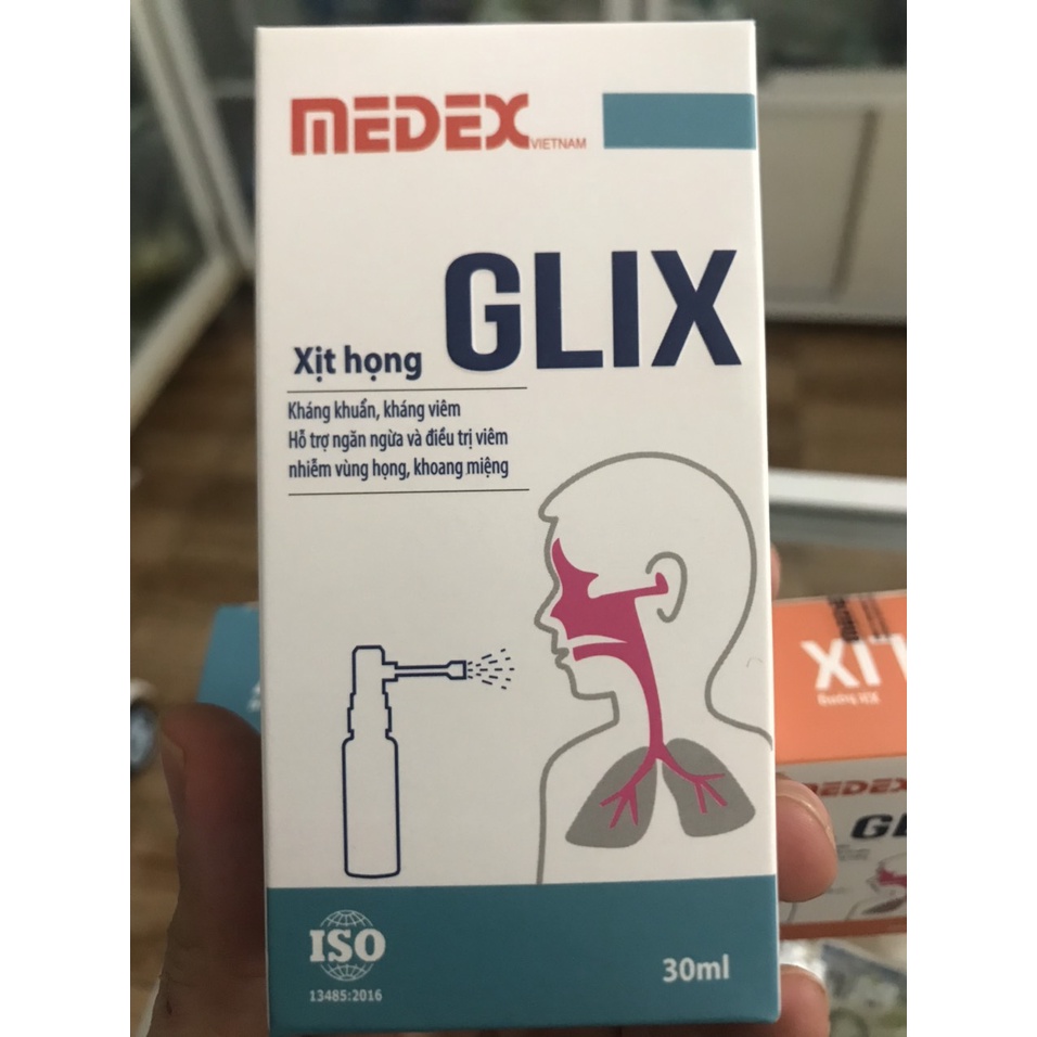 XỊT HỌNG GLIX - HỖ TRỢ GIẢM CÁC TRIỆU CHỨNG CỦA VIÊM HỌNG DÀNH CHO TRẺ EM, NGƯỜI LỚN VÀ PHỤ NỮ MANG THAI,CHO CON BU