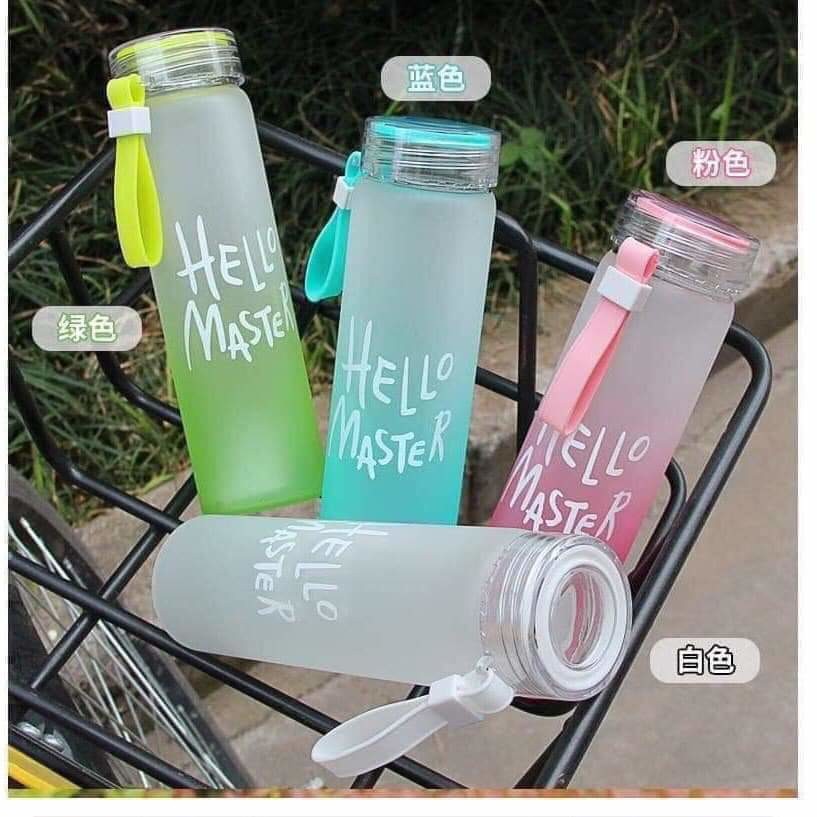 [ HOT ] Chai đựng nước thủy tinh Hello Master 400ml&480ml , bình thủy tinh đựng nước Hello Master mẫu mới