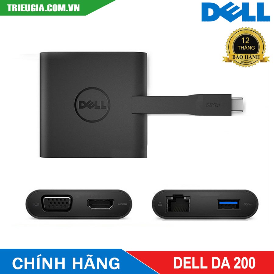 Bộ Chuyển Đổi Dell DA200 USB Type-C 1 Ra 4 Cao Cấp