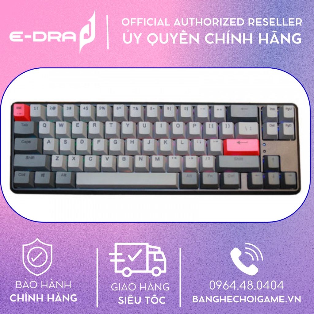 Bàn phím cơ không dây E-Dra EK368W V2 E-Dra Switch - Hàng chính hãng
