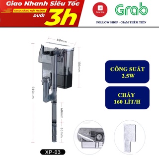 Máy lọc thác treo thành bể Jeneca XP-03 tích hợp lọc váng