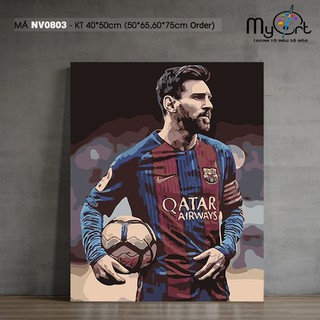 Tranh tô màu theo số sơn dầu số hóa NV0803 Messi Cầu thủ bóng đá