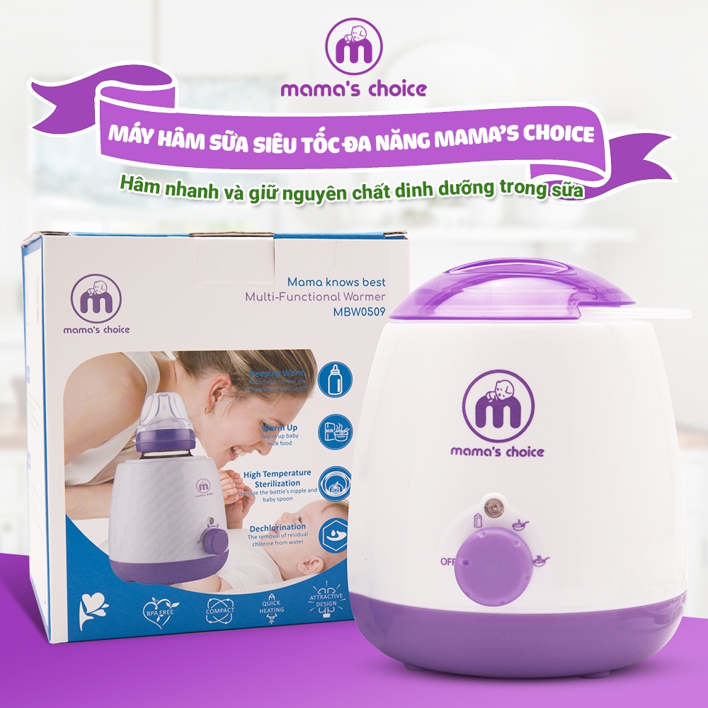 Máy Hâm Sữa Mama’s Choice, Hâm Nóng Sữa Thức Ăn Nhanh và Tiệt Trùng Đồ Dùng Cho Bé, Nhỏ Gọn Dùng Đi Du Lịch, BH 12 Tháng