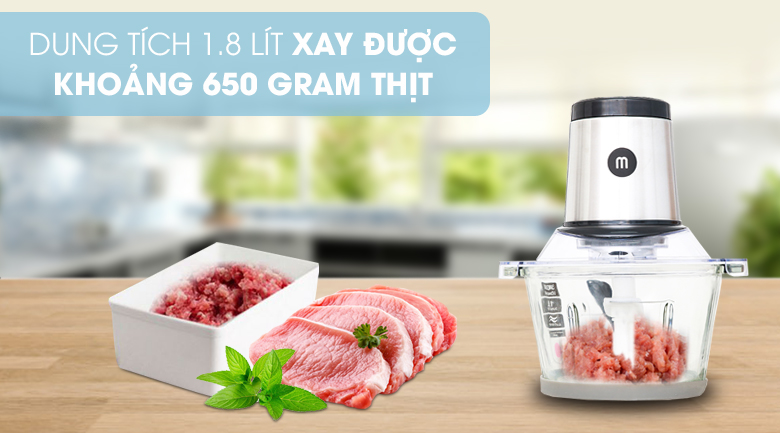 [Mã BMBAU50 giảm 10% đơn 99k] Phụ kiện Cối thủy tinh 1.8L (máy xay thịt Mishio MK135)