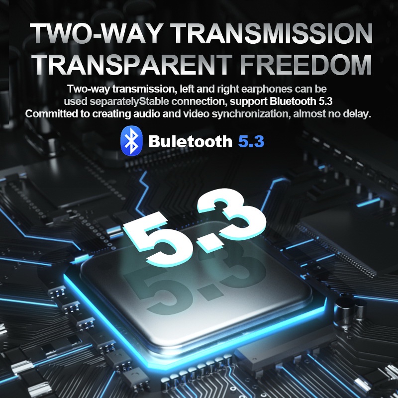 Tai Nghe Không Dây Kết Nối Pin trâu Bluetooth 5.3 TWS YX-06 Kèm Mic Trong Suốt Phong Cách Thể Thao YX06 bảo hành 1 năm