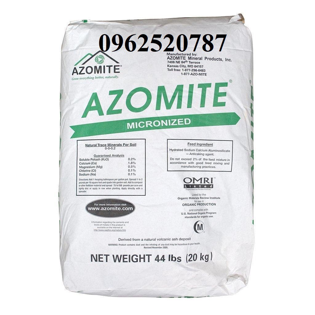 Khoáng tổng hợp azomite dùng trong nuôi trồng thuỷ sản 20kg/bao Xuất xứ: Mỹ