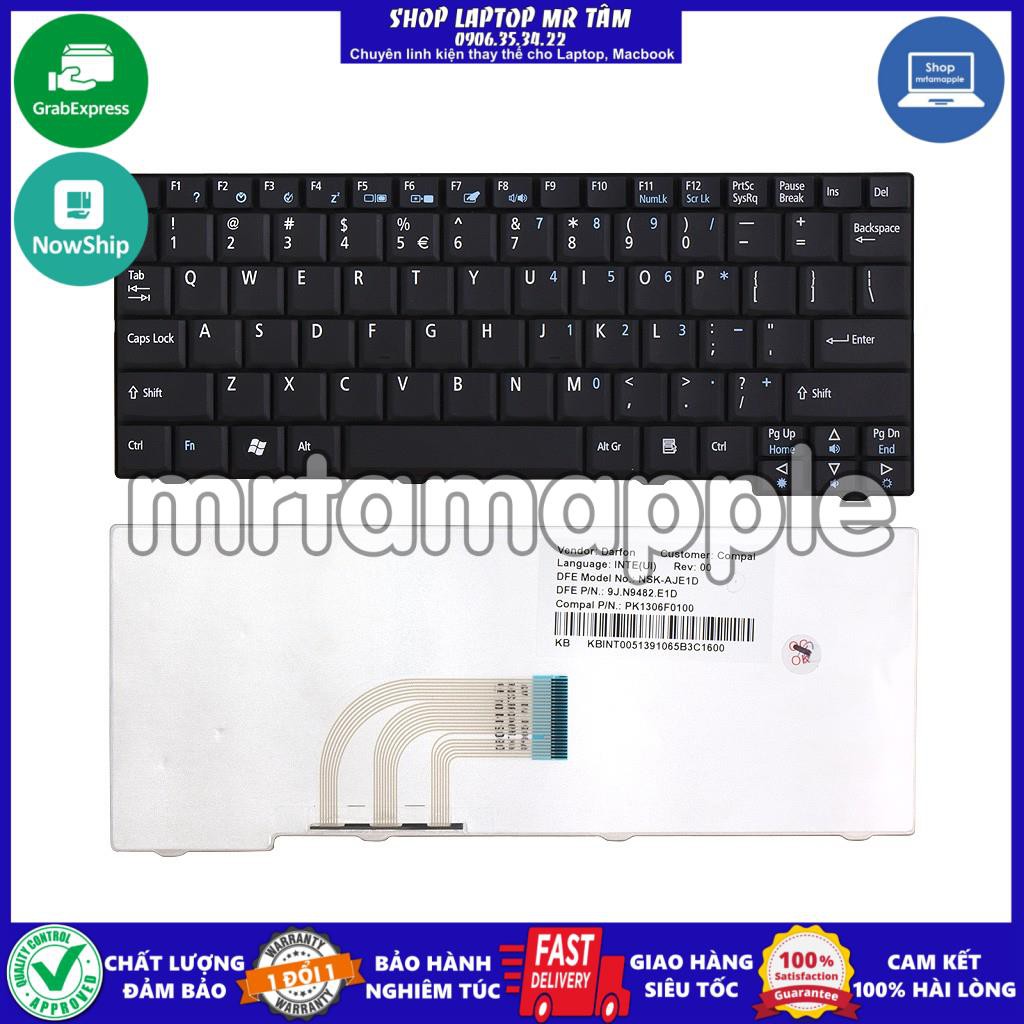 (KEYBOARD) BÀN PHÍM LAPTOP ACER ONE ZG5 dùng cho Aspire One 531 P531 A110 A150 D250 ZG5 ZA8 ZG8, Gateway LT20 KAV10