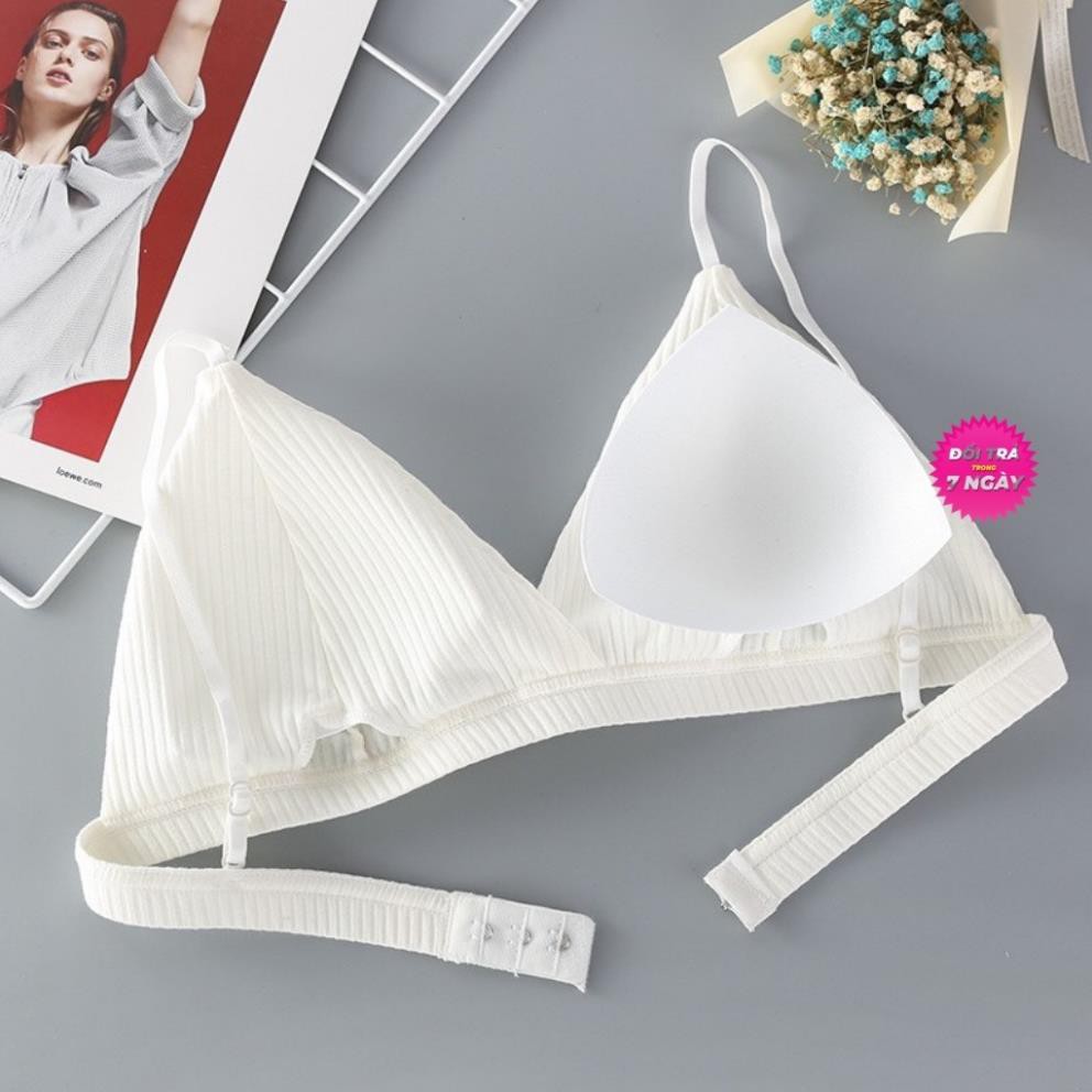 Áo Bra S5BRA07 Bra Hở Lưng Chất Cotton Thun Gân Áo Bra Freesize Không Gọng Cài Sau Hot Hit