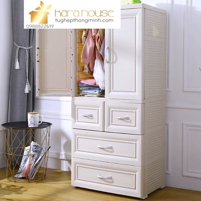 Tủ nhựa giả gỗ cao cấp nhập khẩu. Tủ 7 ngăn coa treo đồ, coa bánh xe, coa tay cầm. Hàng loại 1. Bảo hành 2 năm.