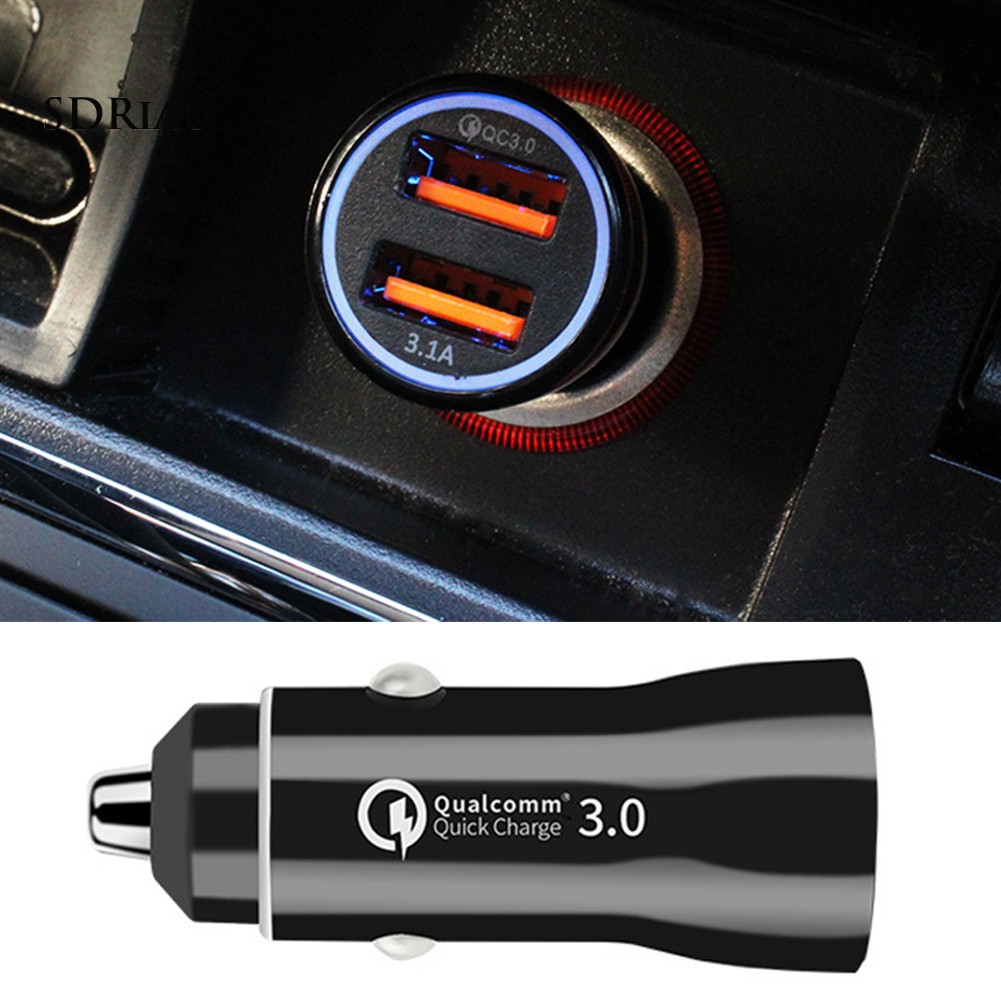 Tẩu sạc nhanh USB kép QC3.0 3.1A cho xe hơi chất lượng cao