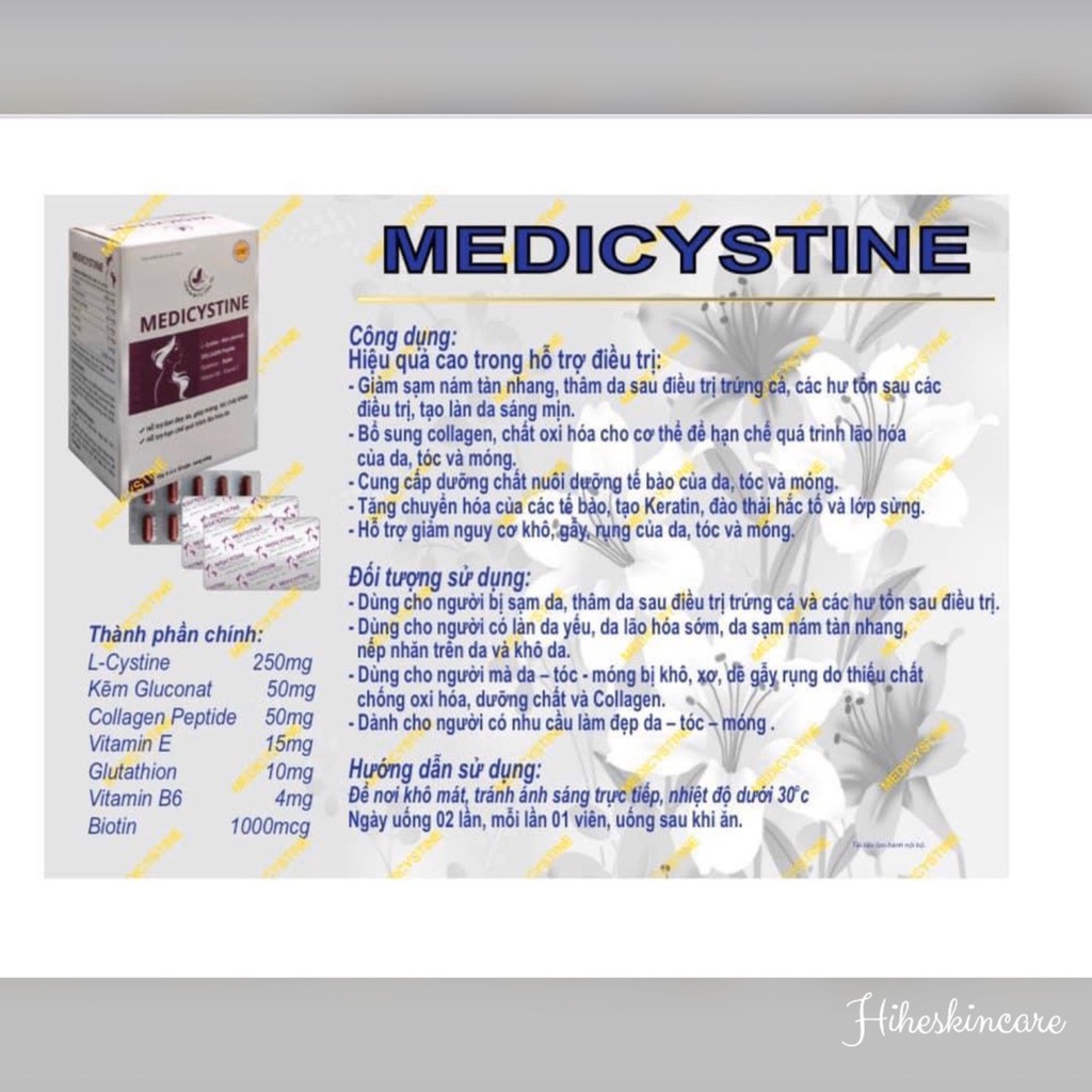 🔥MÃ HUAN1507 GIẢM 10%🔥 Viên uống hỗ trợ làm đẹp da, giúp móng, tóc chắc khoẻ - Medicystine | Thế Giới Skin Care
