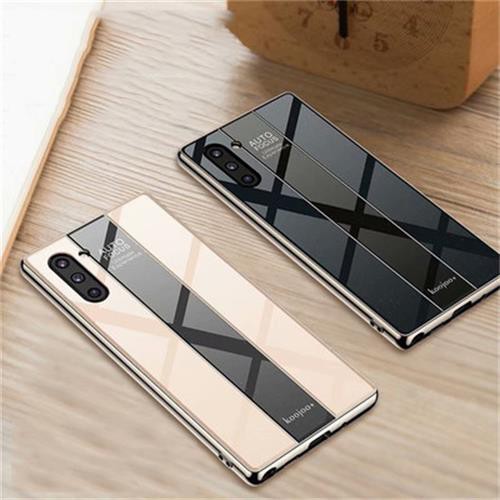 Samsung Galaxy Note 10 Plus Shockproof Tempered Glass Back Soft Silicone Edge Luxury Case Cover