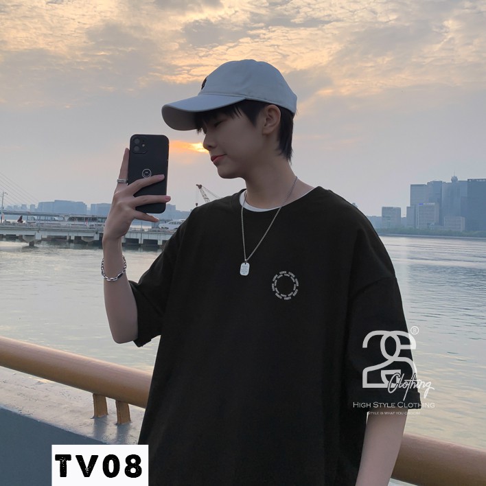 Áo Thun Đen Nữ Nam Form Rộng 2s Clothing Áo Phông Ulzzang Tay Lỡ Cotton Oversize Giá Rẻ In Phản Quang Ngầu TV08 | BigBuy360 - bigbuy360.vn