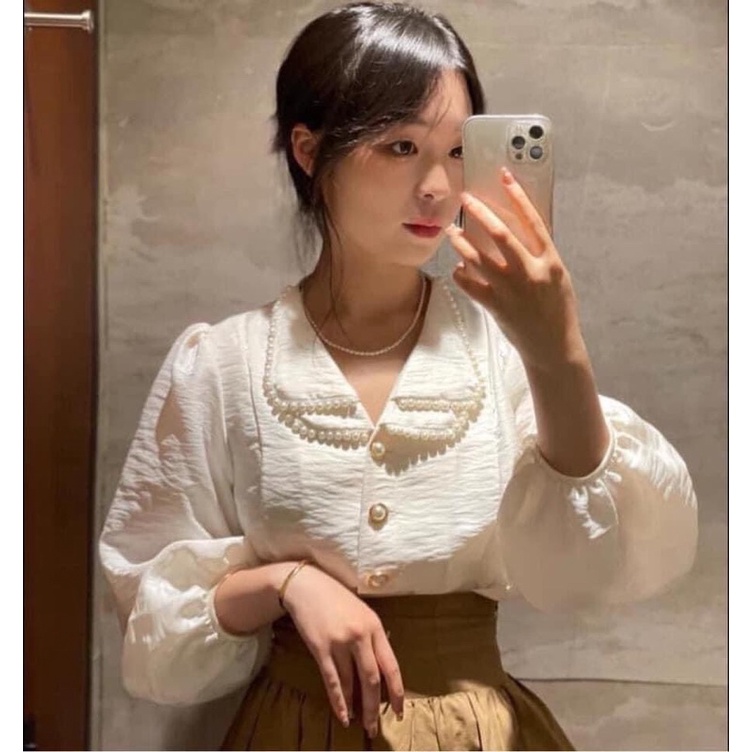 SET ÁO CỔ NGỌC CHÂN VÁY CORSET ULZZANG 🍂