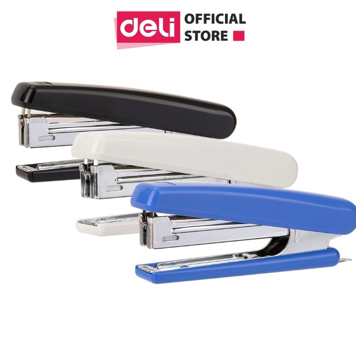 Dập ghim No10 Deli, kèm hộp đựng ghim 15 trang - E0251