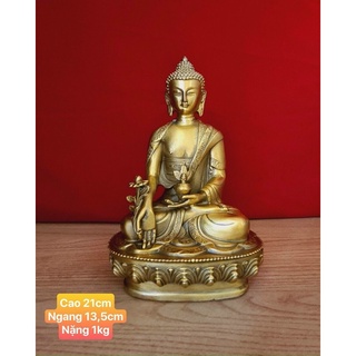 Tượng dược sư Phật bằng đồng cao 22cm