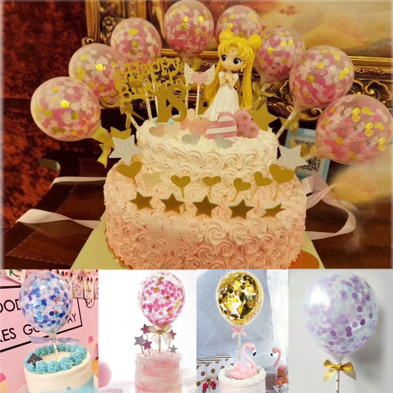 Phụ kiện trang trí bánh kem kèm hộp giấy