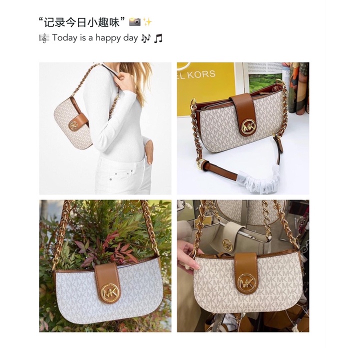 TNS - Túi đeo vai dáng thuyền MK carmen kem phối nâu