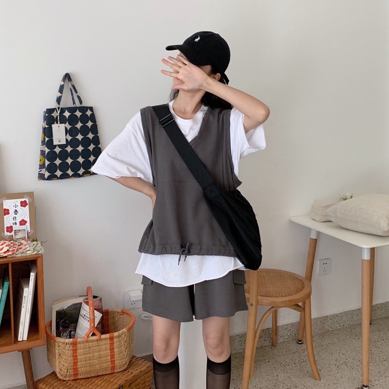 Set đồ nữ 🦋 dáng unisex cá tính form rộng chất liệu cotton mềm dày dặn