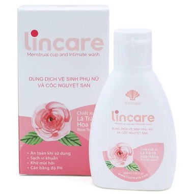 Dung dịch vệ sinh phụ nữ và cốc nguyệt san Lincare 50ml hàng chính hãng (đủ mùi Ice, Rose, Soft, Calm)