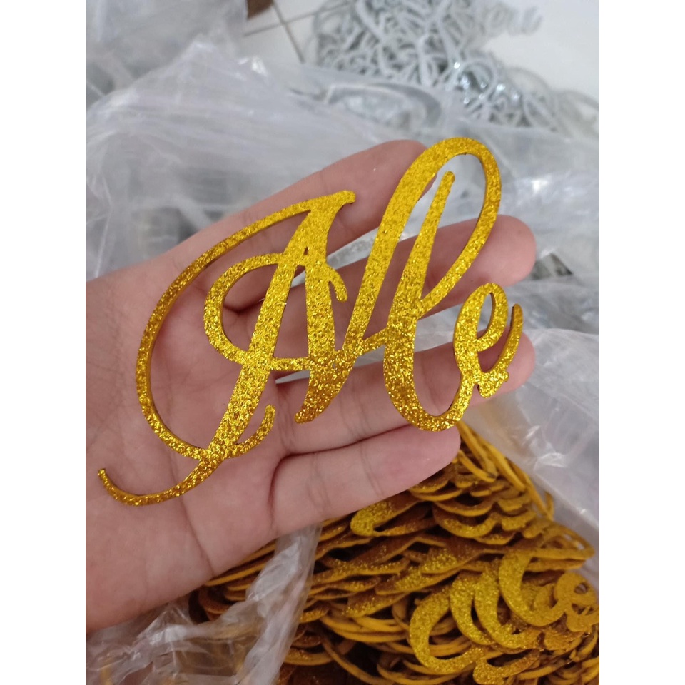 Chữ MẸ,VỢ cắt sẵn bằng xốp kim tuyến