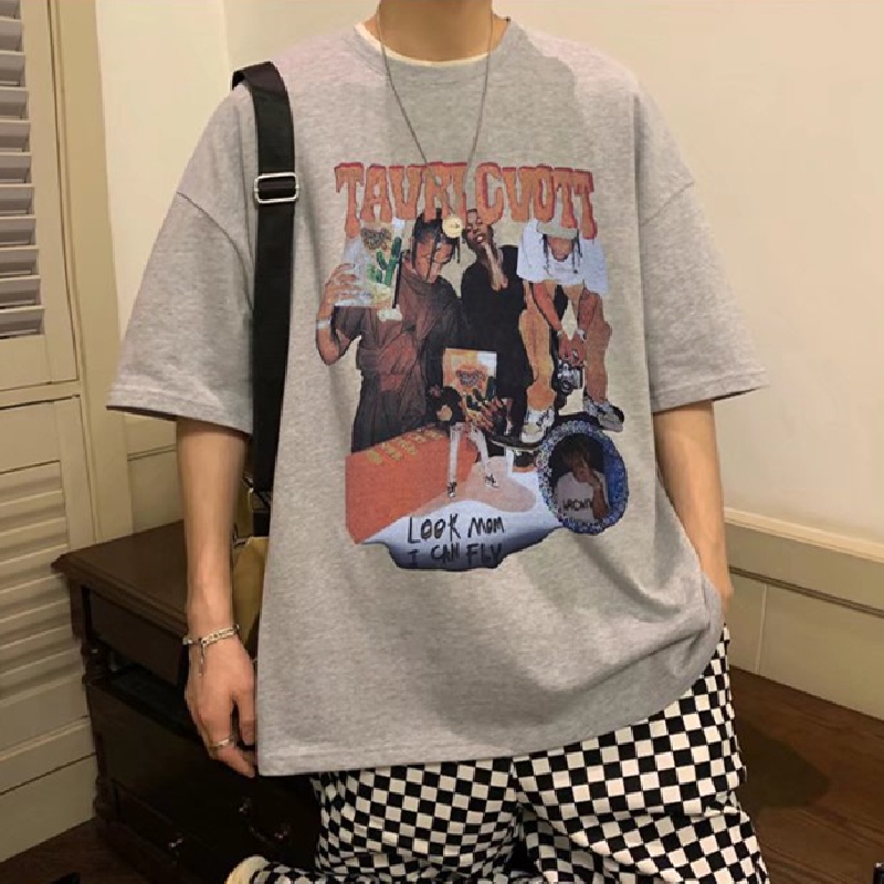 Áo Thun Tay Ngắn Dáng Rộng In Chữ Phong Cách Hàn Quốc Thời Trang Mùa Hè Cho Nam Size M-8XL