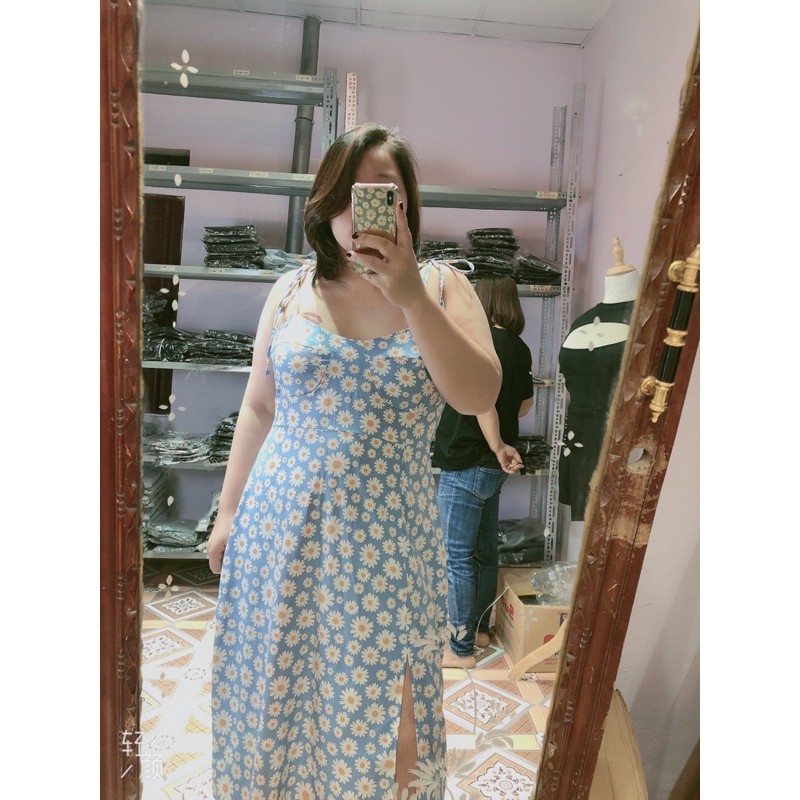 váy 2 dây maxi bigsize xanh ngọc