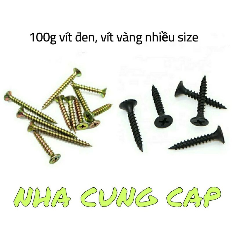 100g VÍT GỖ ĐÈN, VÀNG NHIỀU SIZE