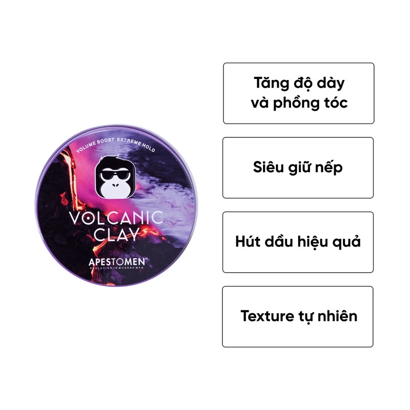 [Chính Hãng Tem Check SMS] Sáp Vuốt Tóc Volcanic Clay (Giữ nếp bất chấp nắng, mưa)