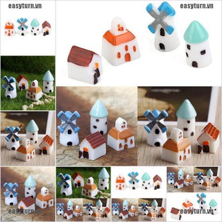 Set 4 mô hình cối xay gió mini trang trí sân vườn