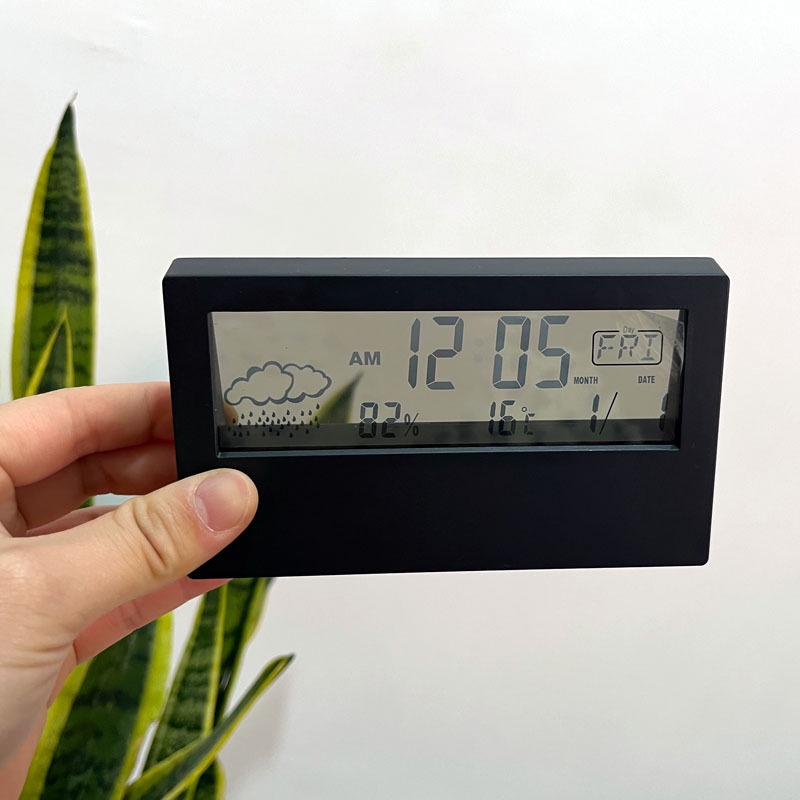 Đồng hồ led mini để bàn thông minh có báo thức, nhiệt độ, độ ẩm dùng để trang trí bàn học bàn làm việc phòng ngủ - Ráp