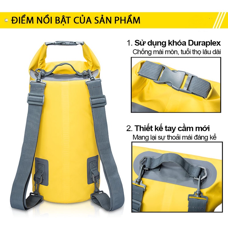 Túi du lịch chống thấm nước cao cấp 2L/5L/10L/20L/30L - 2 Dây đeo