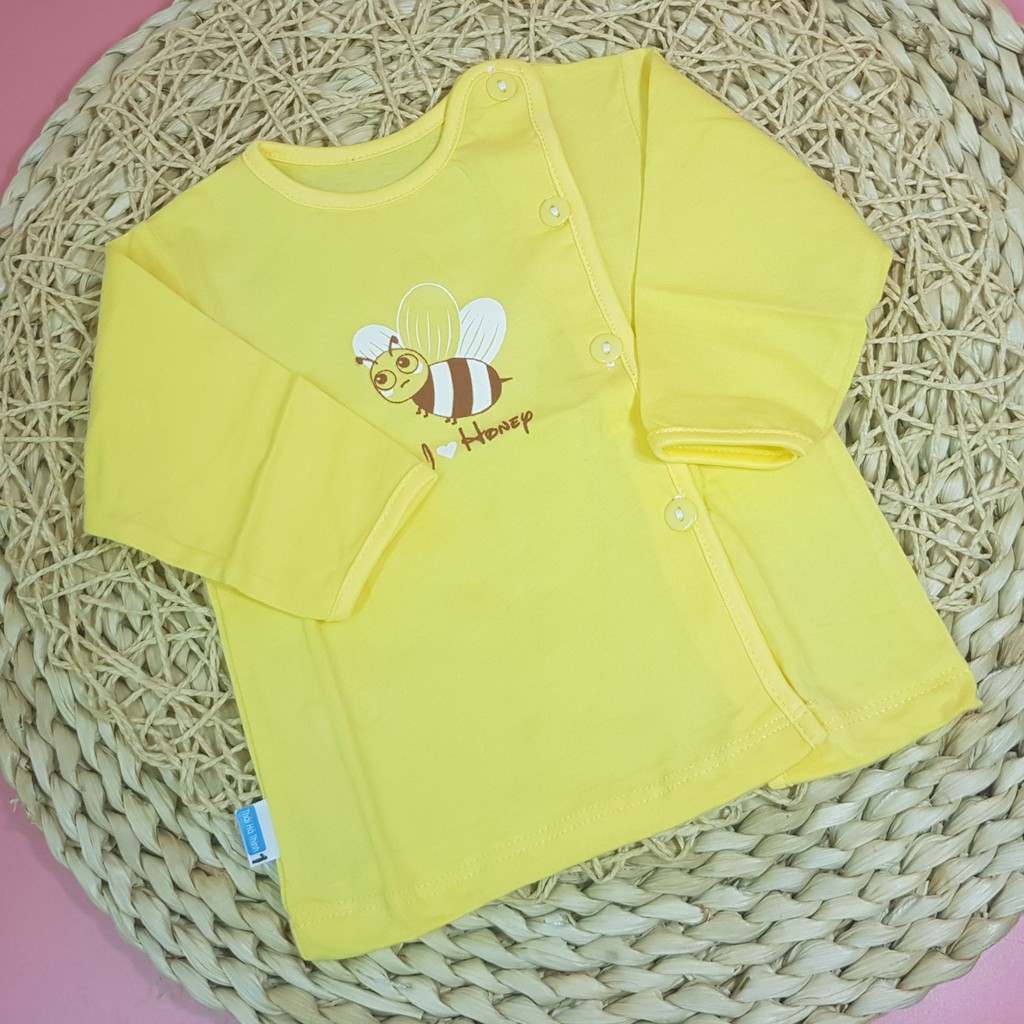 Áo Dài Tay Sơ Sinh Cúc Lệch Baby Color