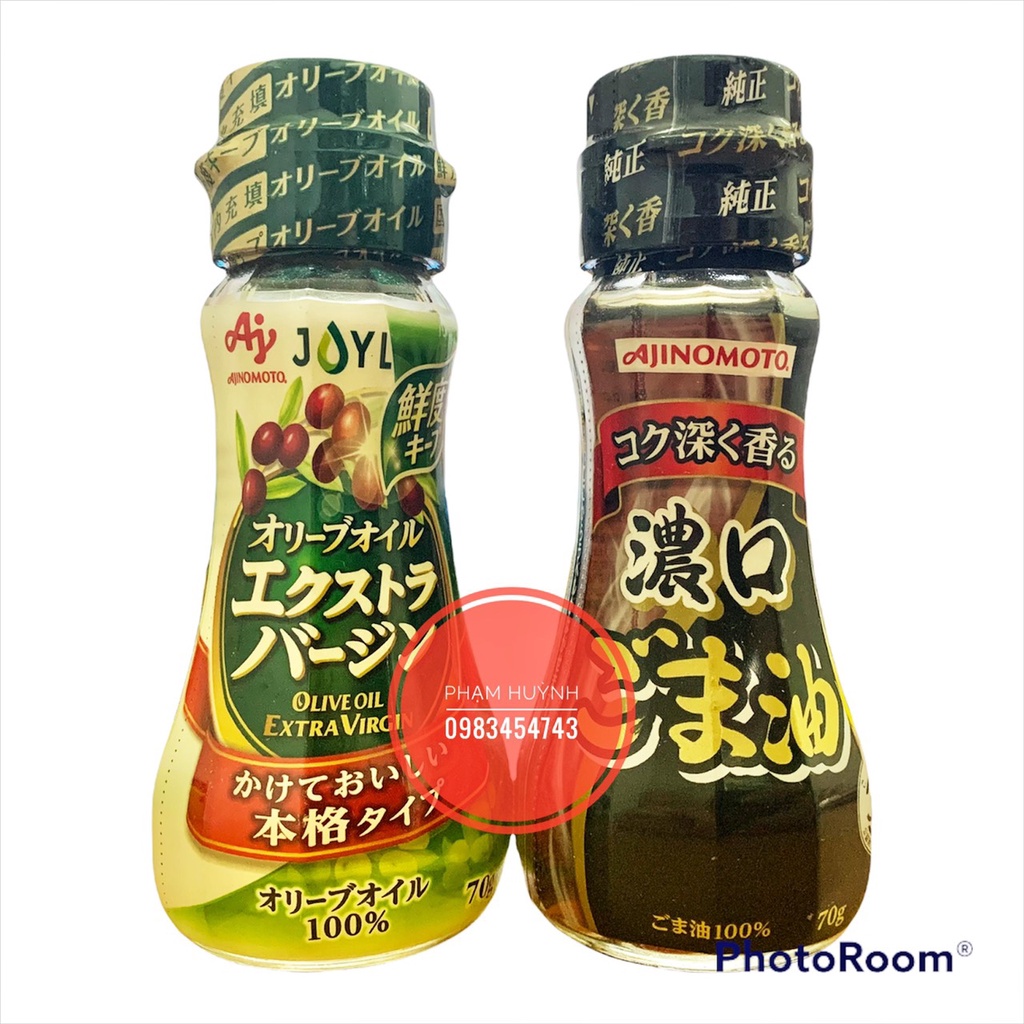 (Date 2023) Dầu Mè / Dầu Olive (Oliu) Nguyên Chất Ajinomoto Nhật Bản chai 70gr eatclean keto