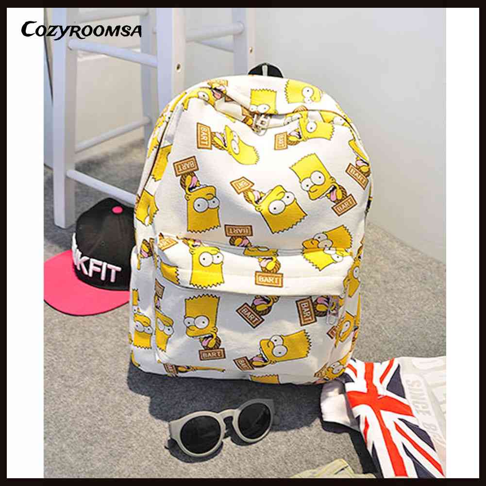 Ba Lô Vải Bố Hoạ Tiết Hoạt Hình Cho Nam Và Nữ