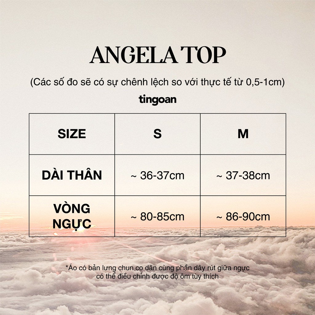 Áo croptop vai phồng cúp ngực đan dây gấm trắng tingoan ANGELA TOP