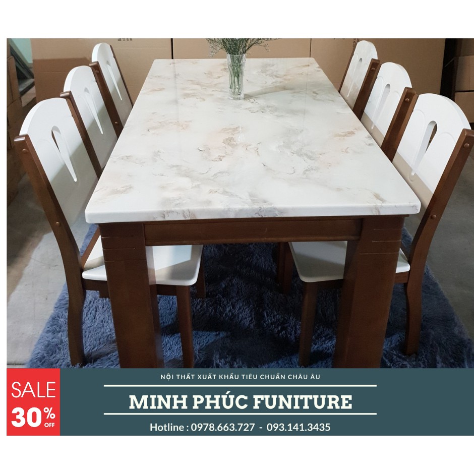 Bàn Ăn mặt đá xuất khẩu châu âu 1m6x6 ghế 03 | BigBuy360 - bigbuy360.vn