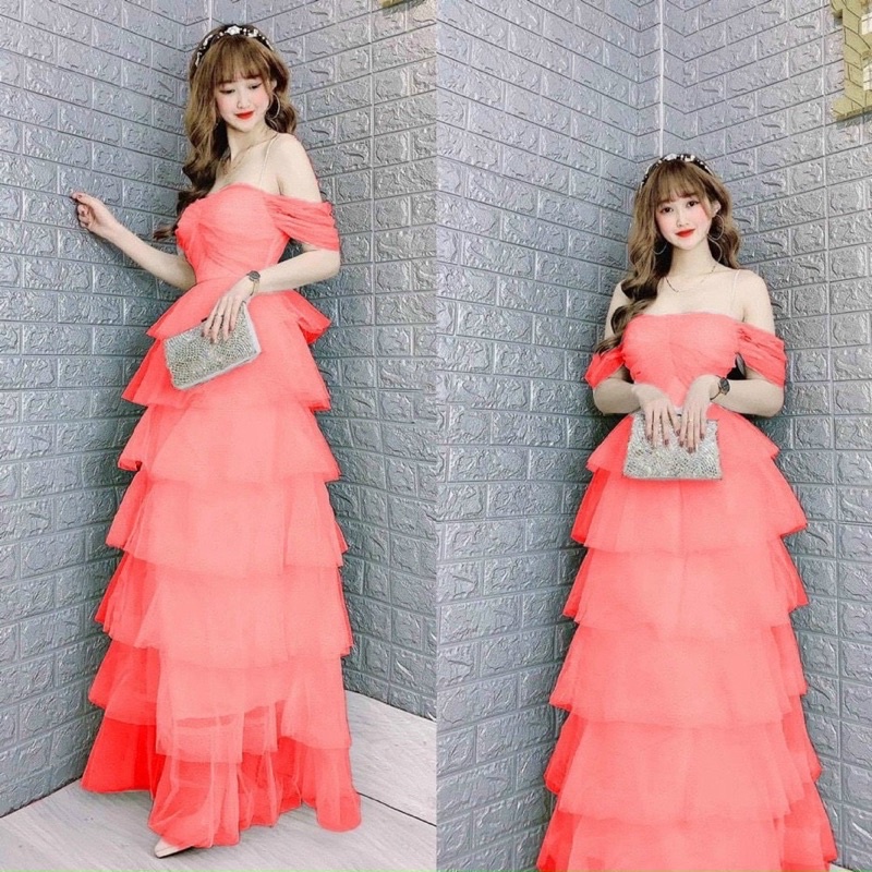 ĐẦM MAXI DỰ TIỆC CÚP TẦNG FULL SIZE S /M/L/XL