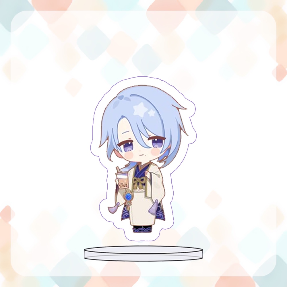 Standee mini in hình GENSHIN IMPACT x SWEET PARADISE INAZUMA + TAI THÚ mica trong acrylic game chibi